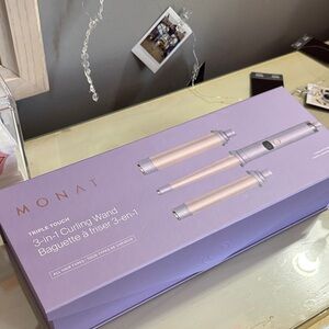 MONAT Triple Touch 3-in-1 Curling Wand - Pink